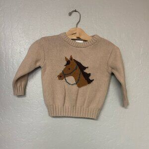 $16 ADD ON Little Co. knit horse sweater Janie and Jack Baby Gap Mini Boden